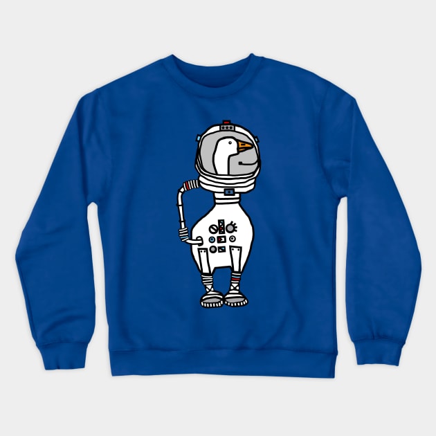 Space Goose Sci Fi Astronaut Crewneck Sweatshirt by ellenhenryart